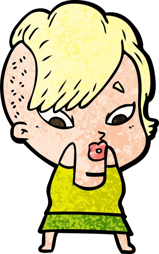 cartoon surprised girl vector