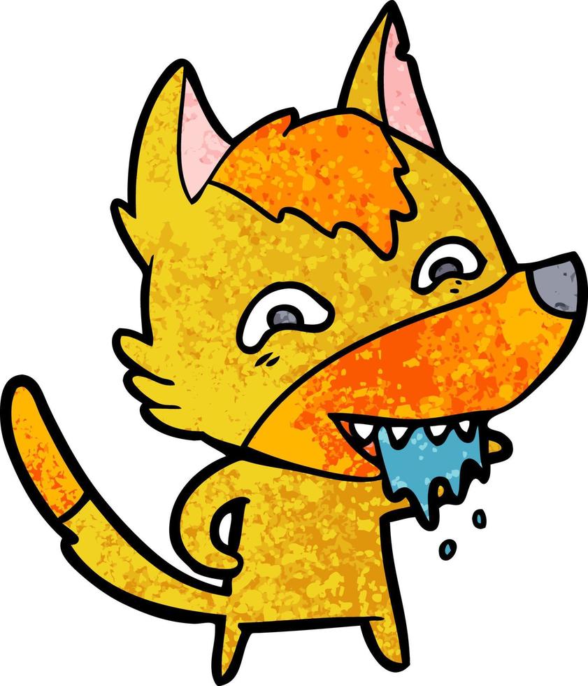 hungry fox cartoon character vector