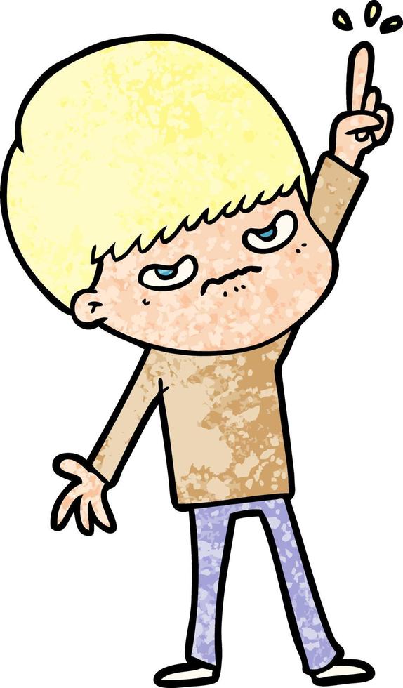 angry cartoon boy vector