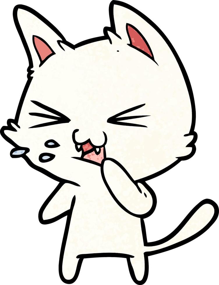 cartoon cat hissing vector