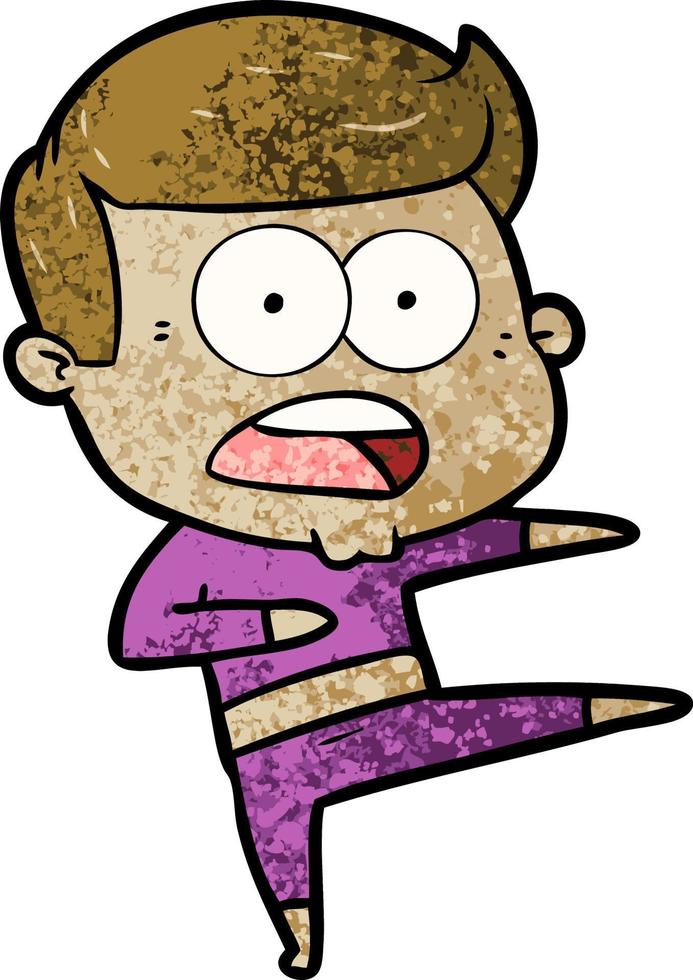 cartoon shocked man vector