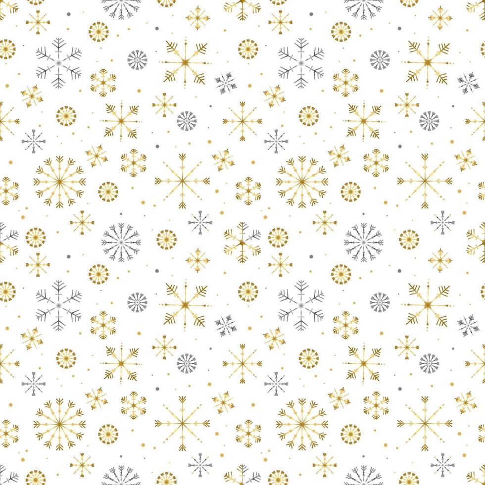 Seamless Pattern With Snowflakes. Flat Vector Illustration. Merry Christmas.