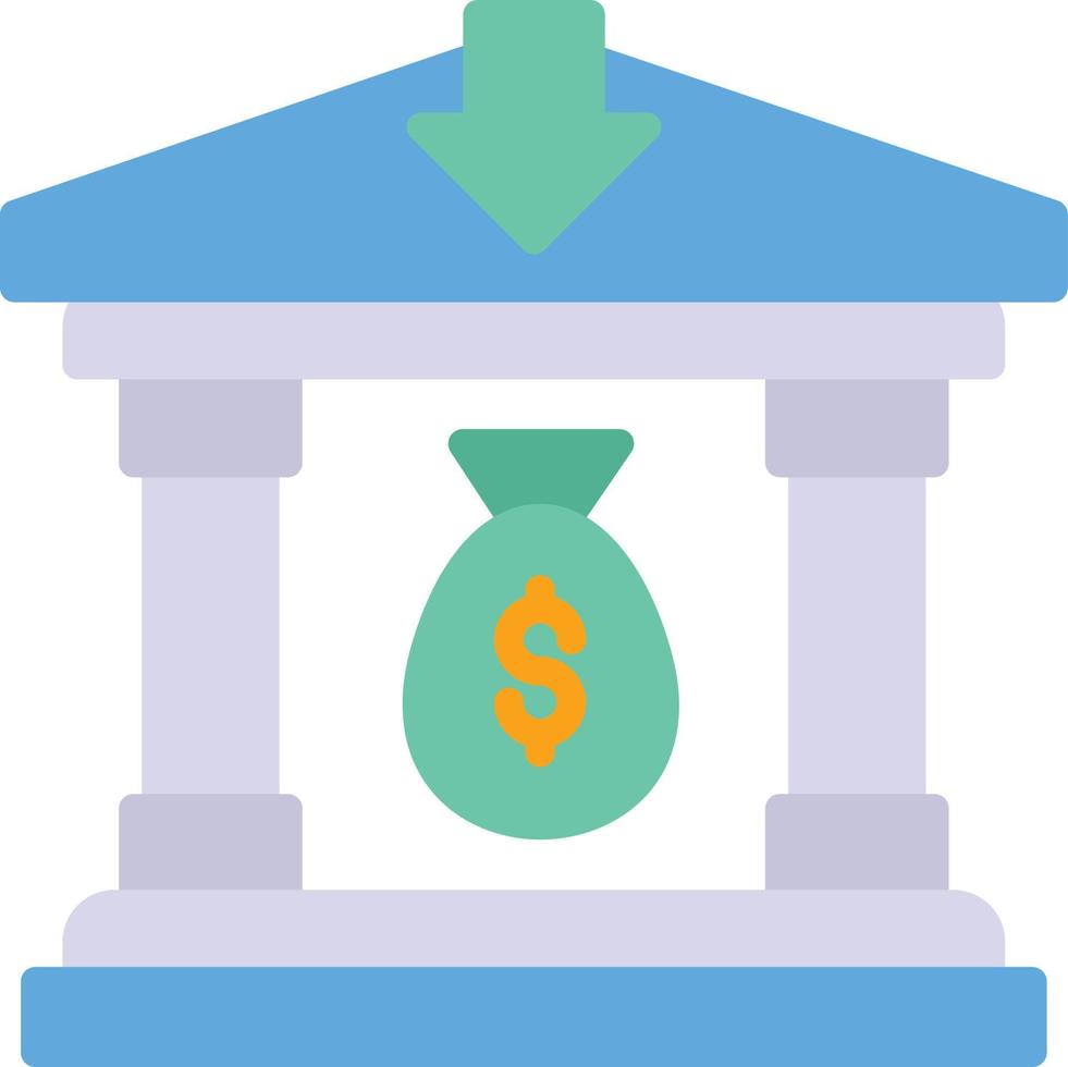 Bank Deposit Flat Icon vector