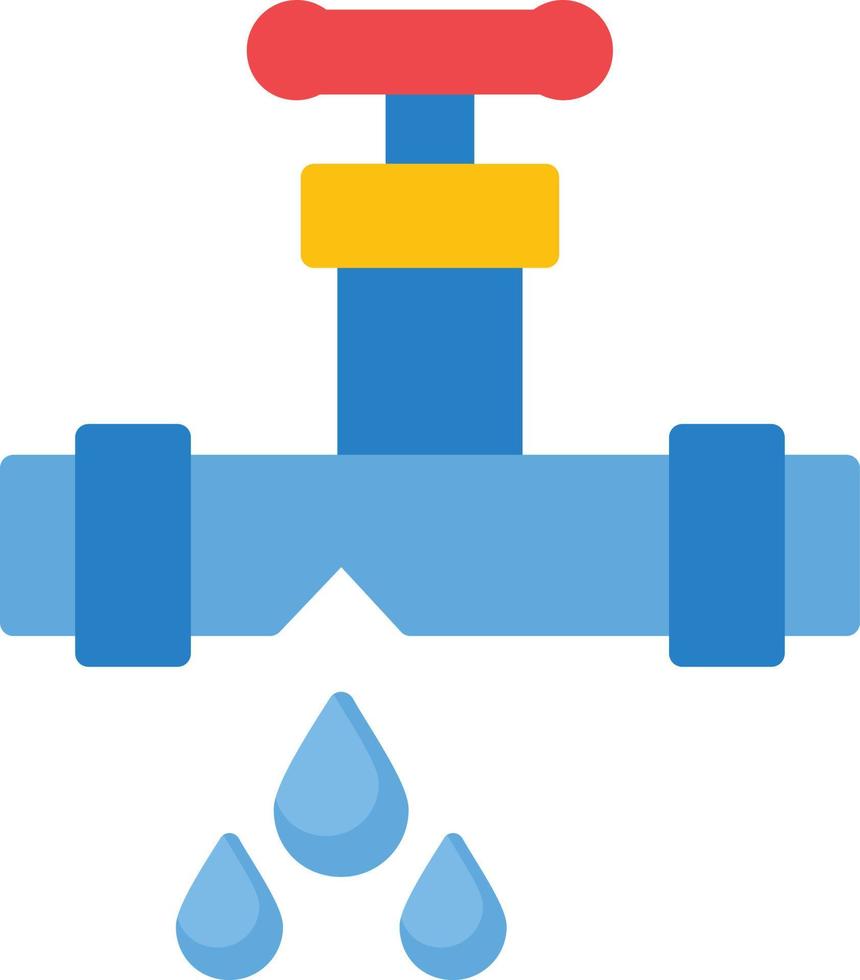 Leaking Pipe Flat Icon vector