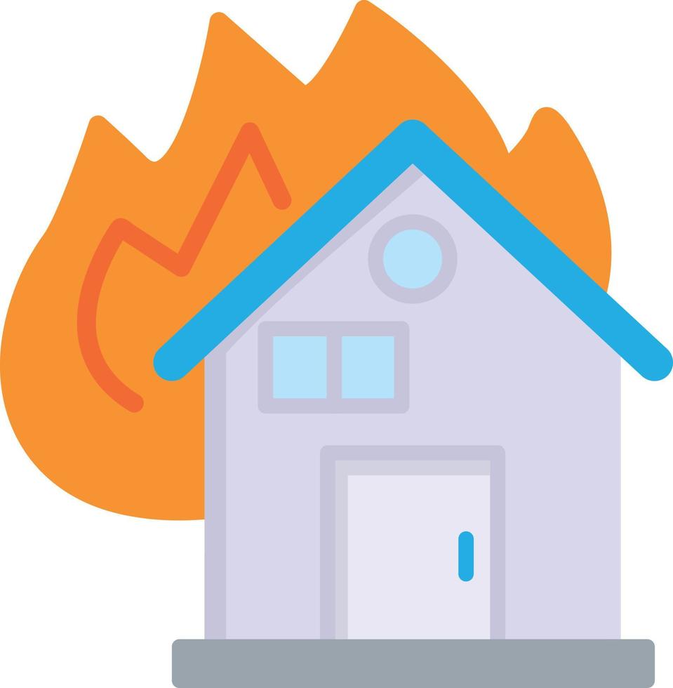 House Burning Flat Icon vector