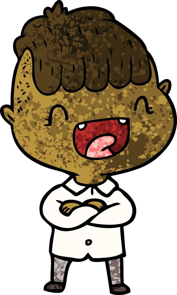 cartoon happy boy laughing vector
