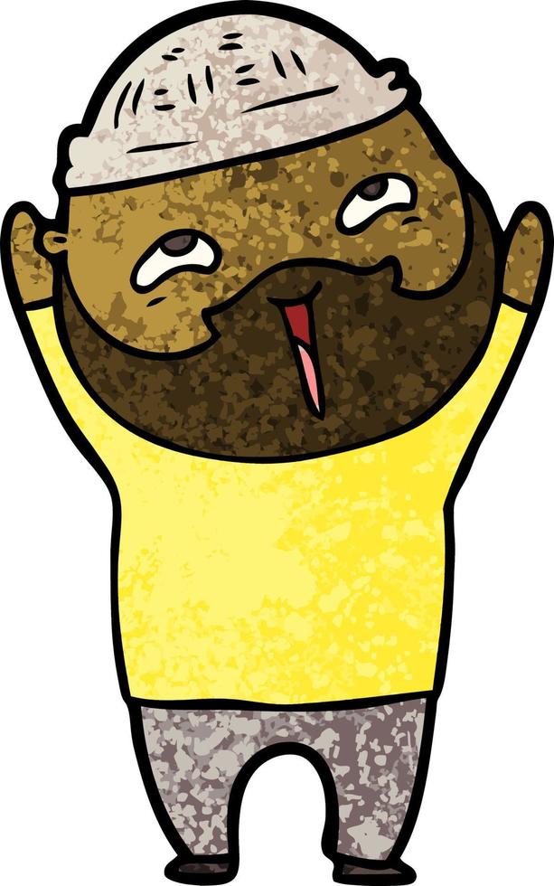 cartoon happy bearded man vector