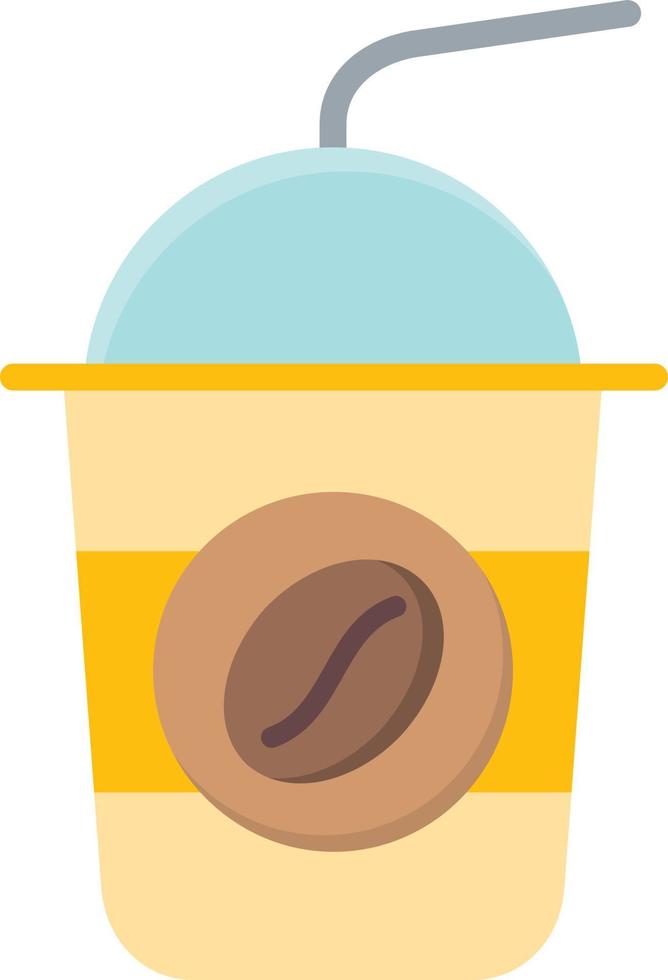 icono plano de café helado vector