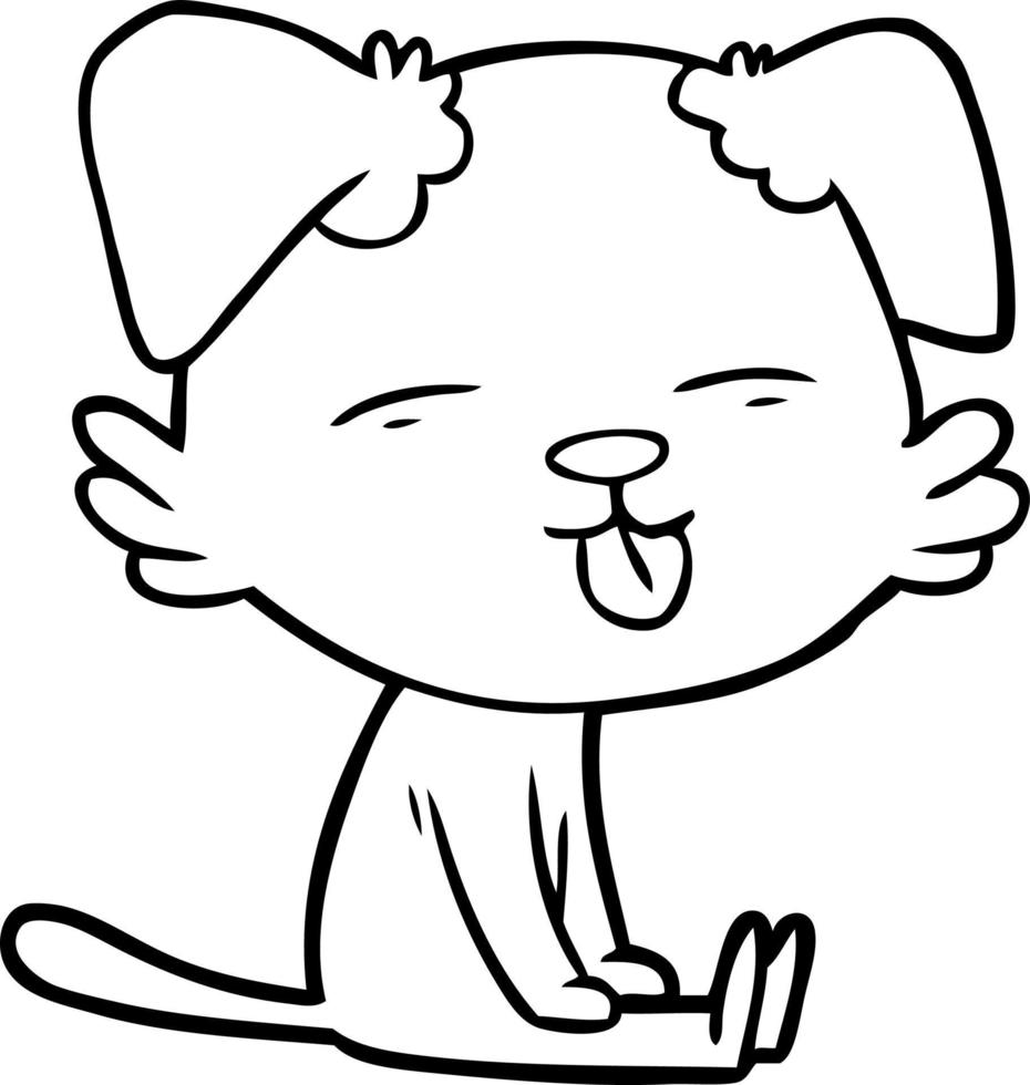 cartoon dog sticking out tongue vector