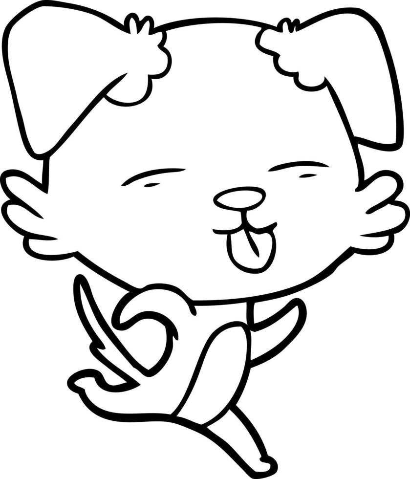 cartoon dog sticking out tongue vector