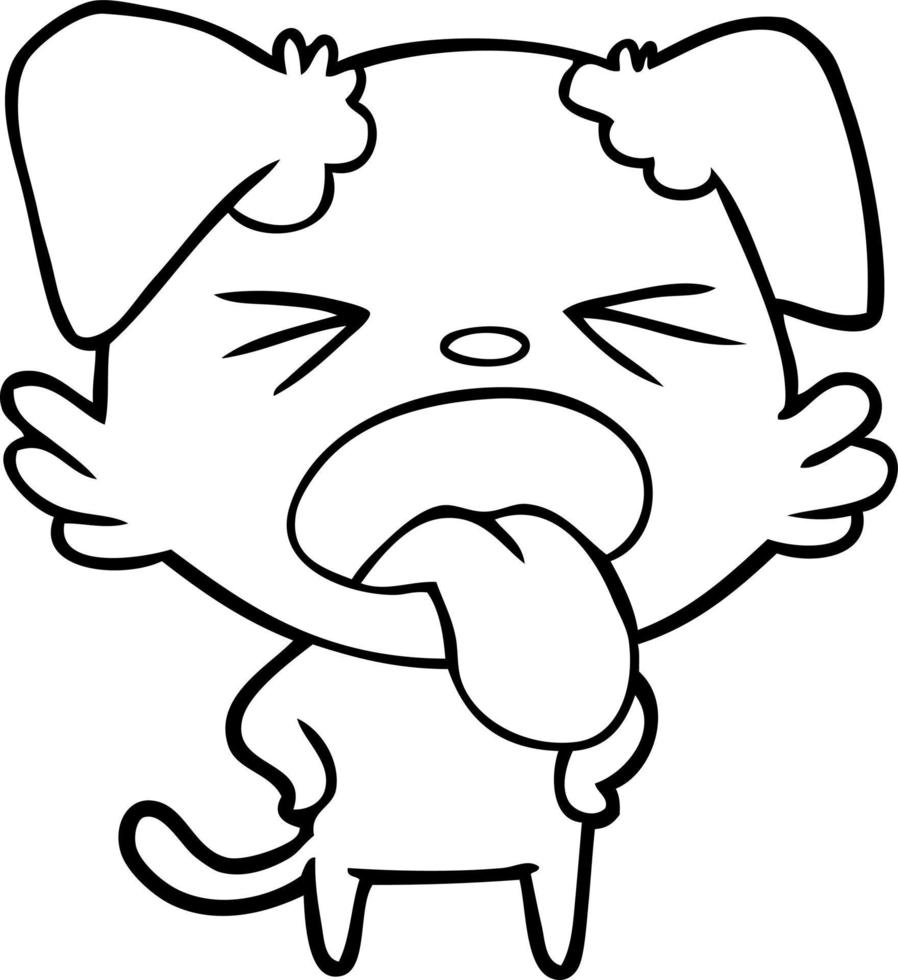 cartoon disgusted dog vector