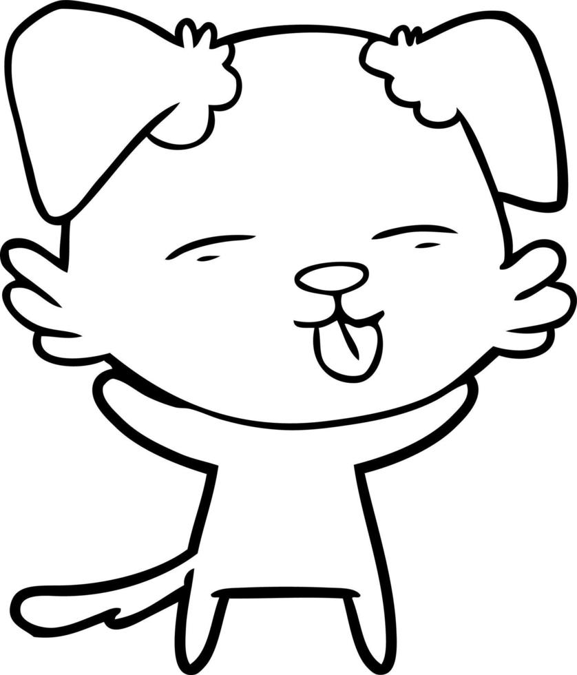 cartoon dog sticking out tongue vector