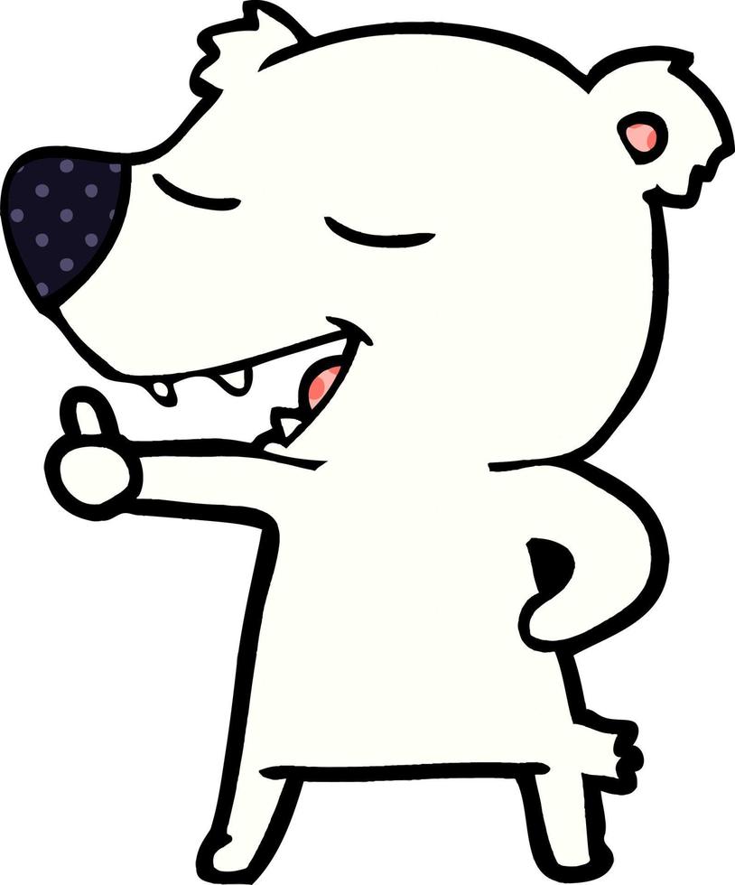 dibujos animados de oso polar feliz vector