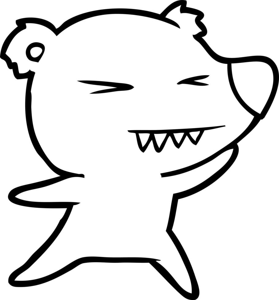 angry polar bear cartoon vector