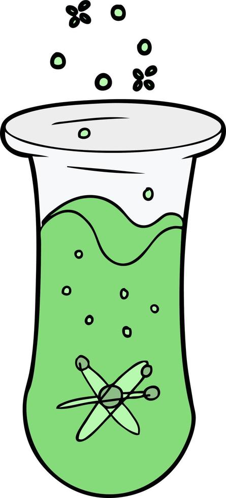 cartoon bubbling test tube vector