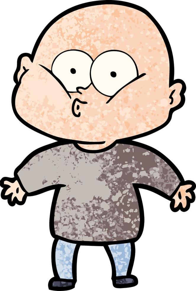 cartoon bald man staring vector