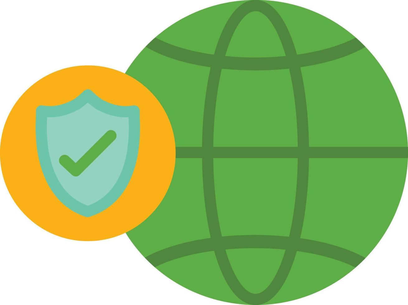 icono plano de seguridad global vector