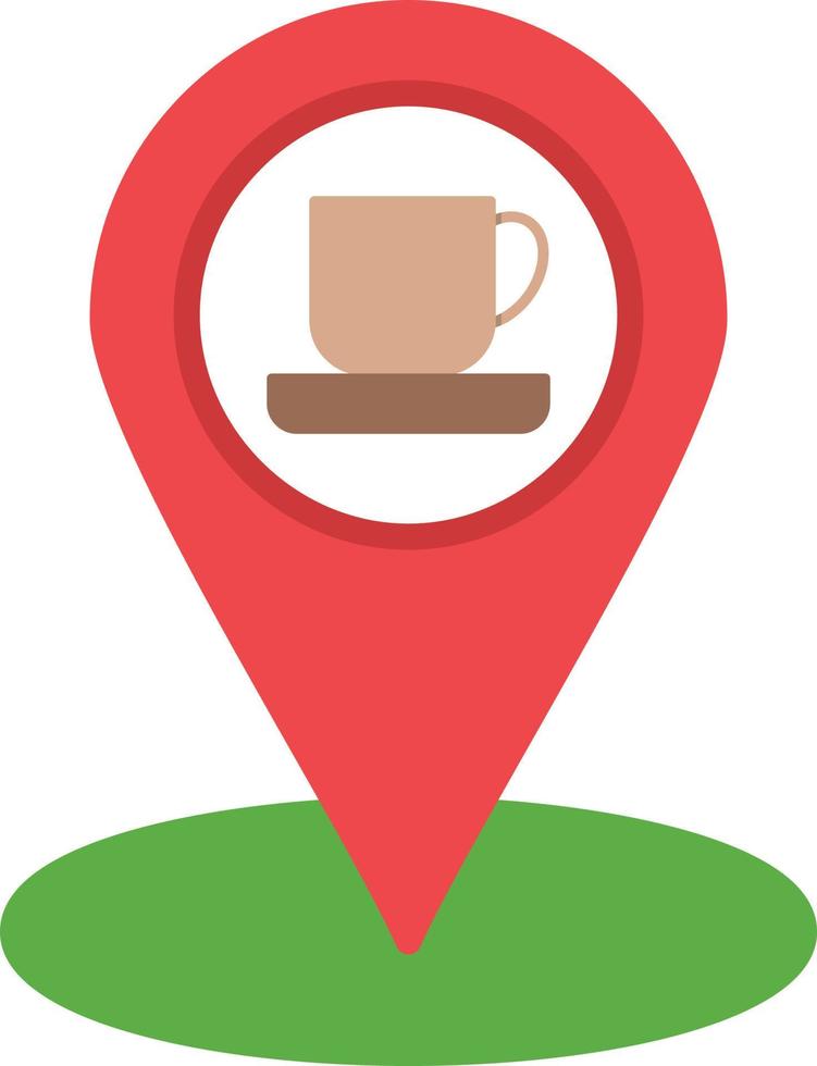 icono plano de la cafetería vector