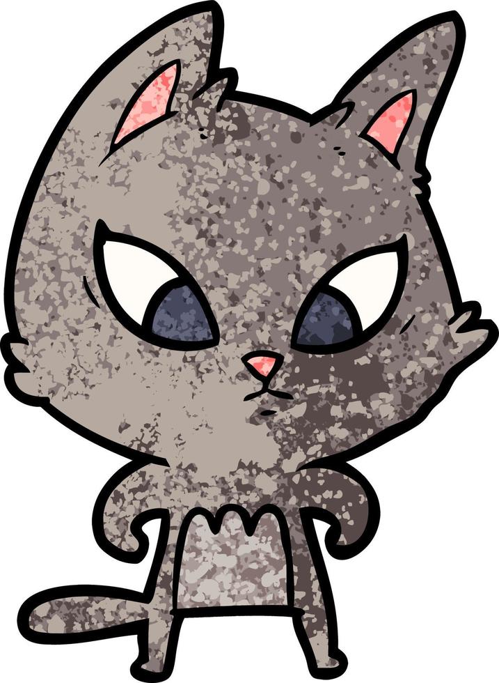 confused cartoon cat vector