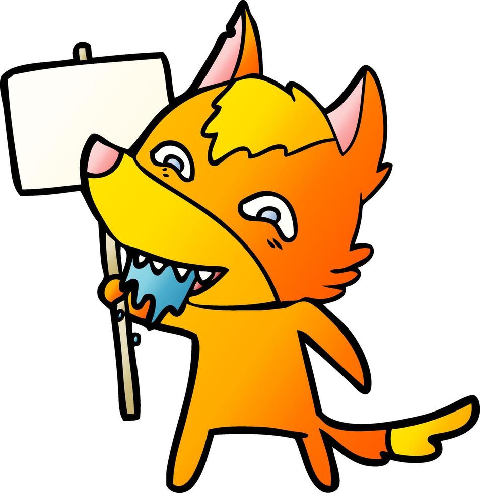 fox cartoon character vector