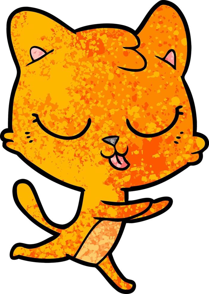 gato de dibujos animados silbando vector