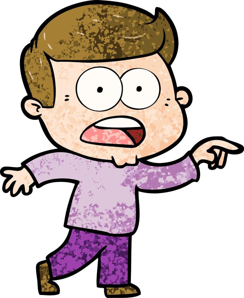 cartoon shocked man vector