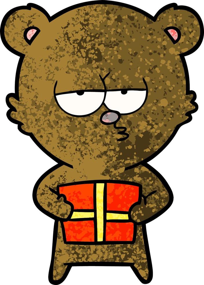 dibujos animados de oso de navidad vector