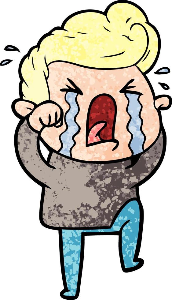 cartoon crying man vector