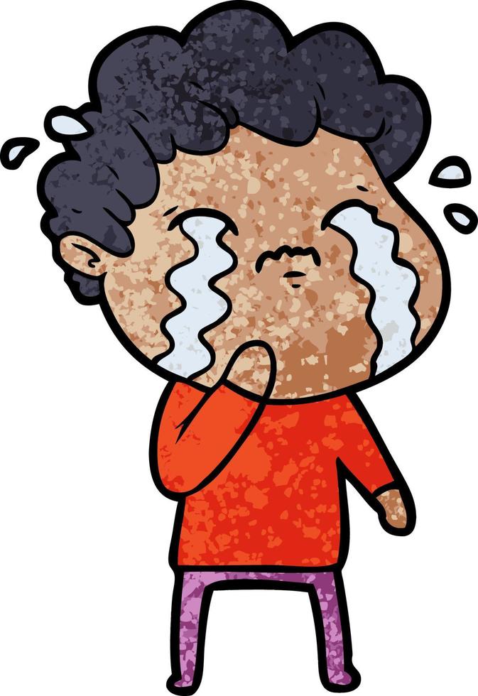 cartoon man crying vector