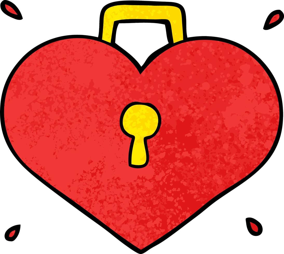 cartoon love heart with lock vector