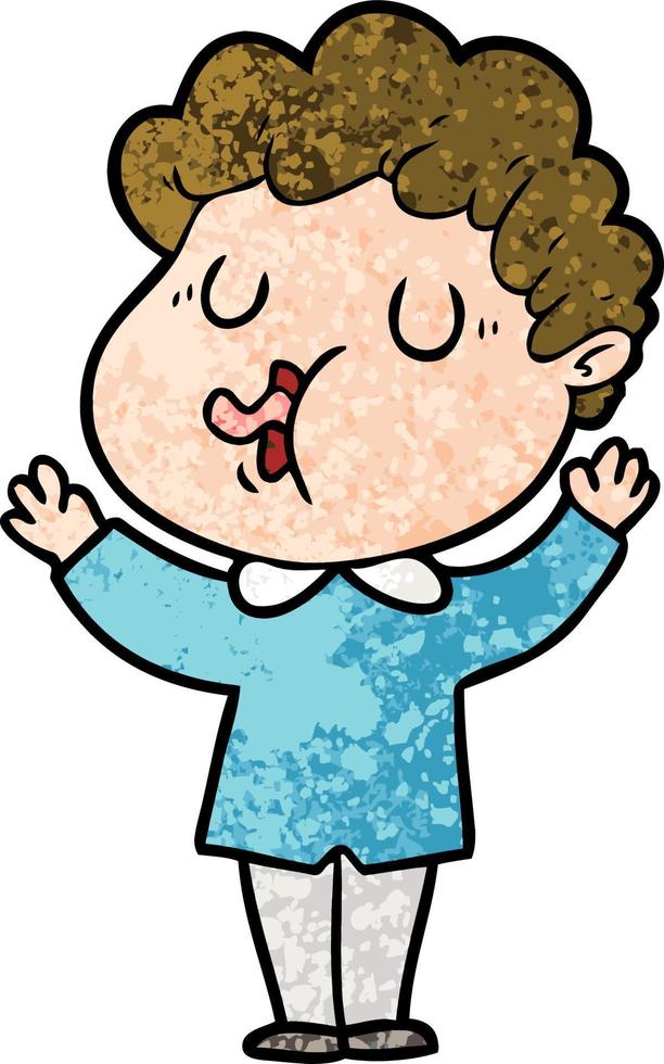 cartoon man singing vector