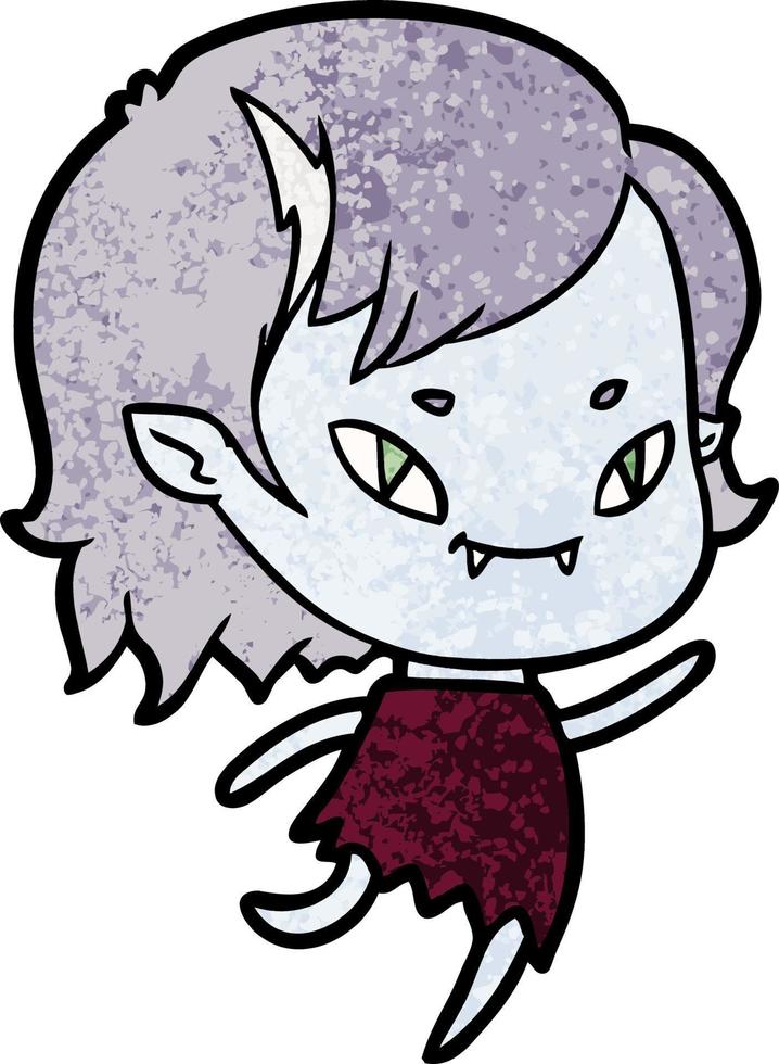 cartoon friendly vampire girl running vector