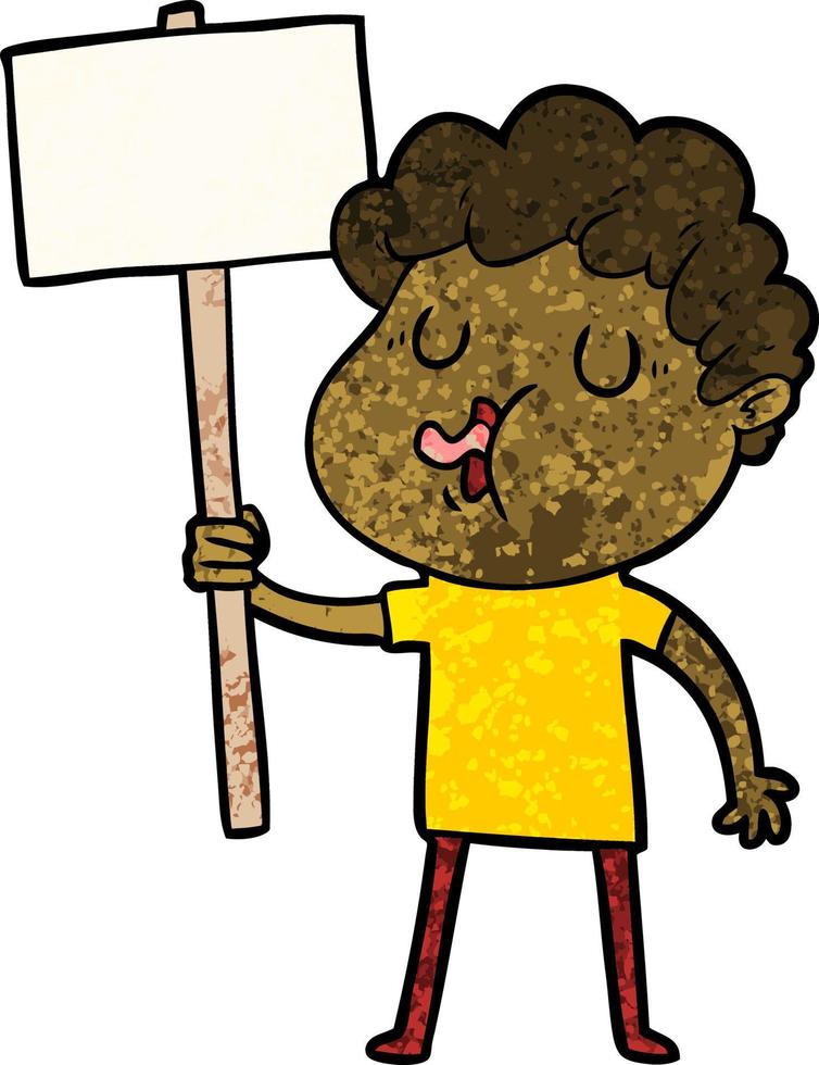 cartoon man singing vector