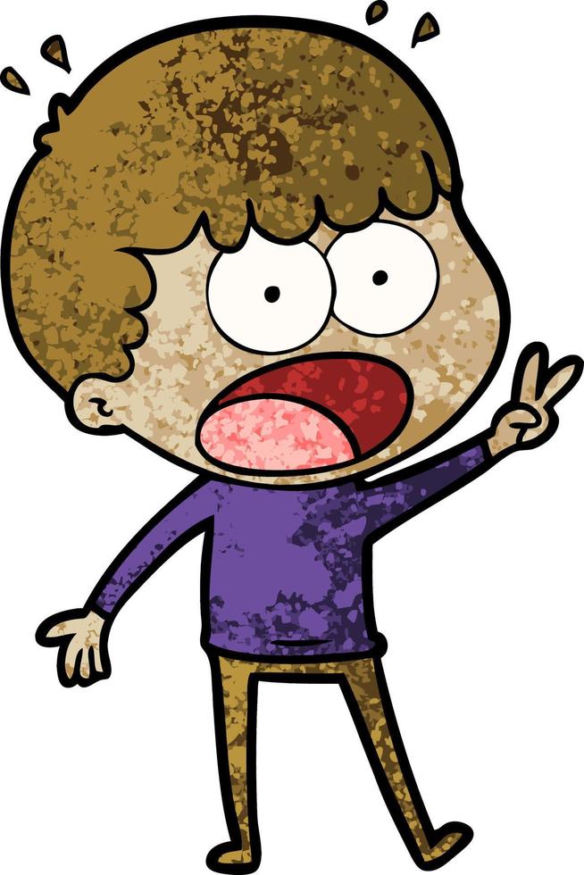 cartoon shocked man vector