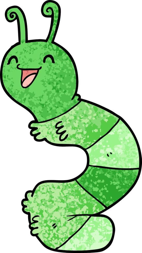 oruga feliz de dibujos animados vector