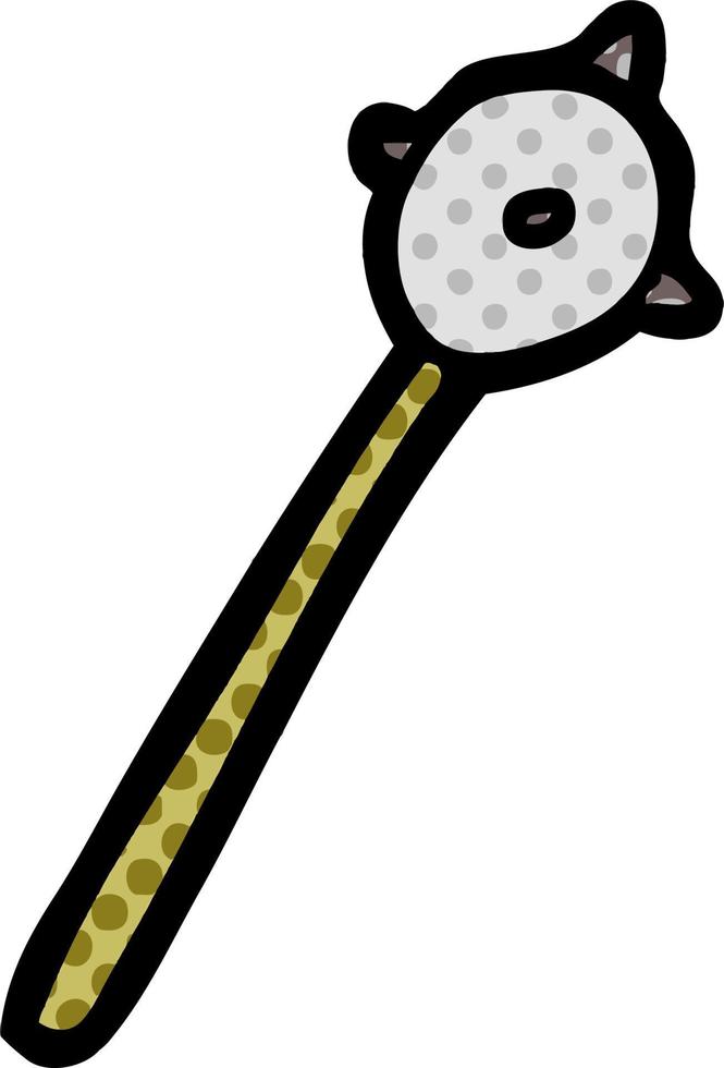cartoon medieval mace vector