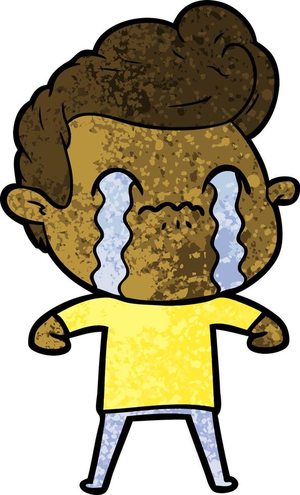 cartoon man crying vector