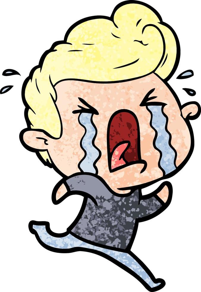cartoon crying man vector