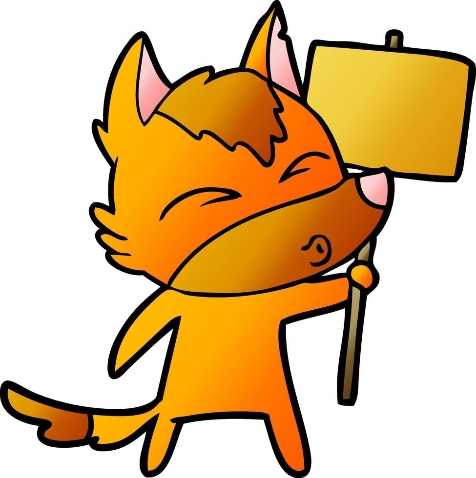 fox cartoon character vector