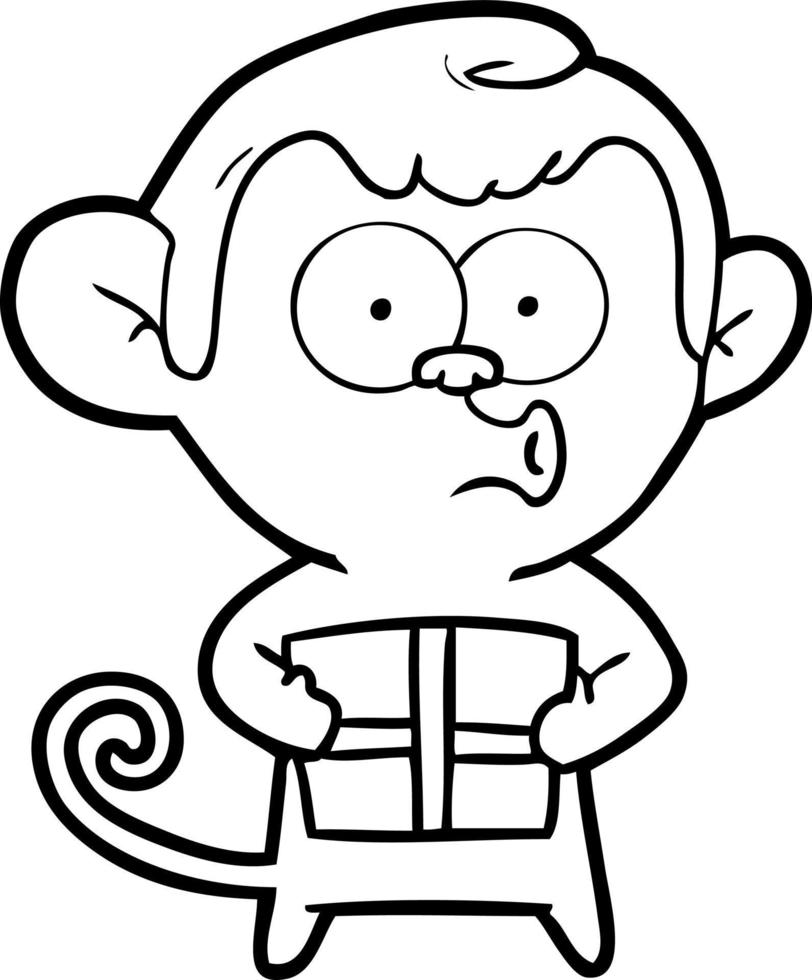 mono de navidad de dibujos animados vector