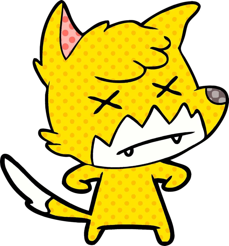 dead fox cartoon character vector