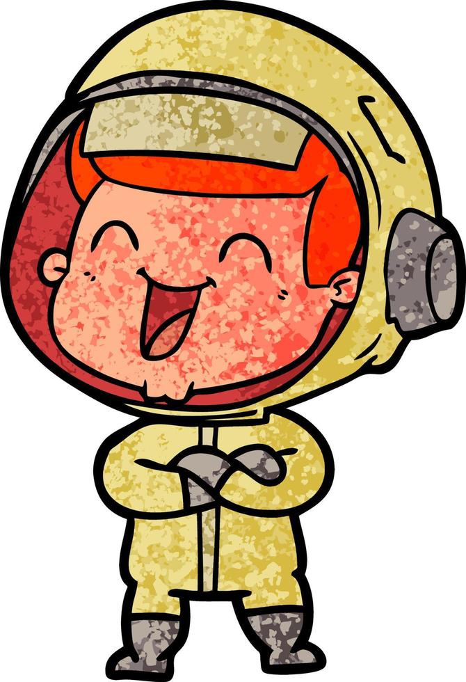 happy cartoon astronaut vector