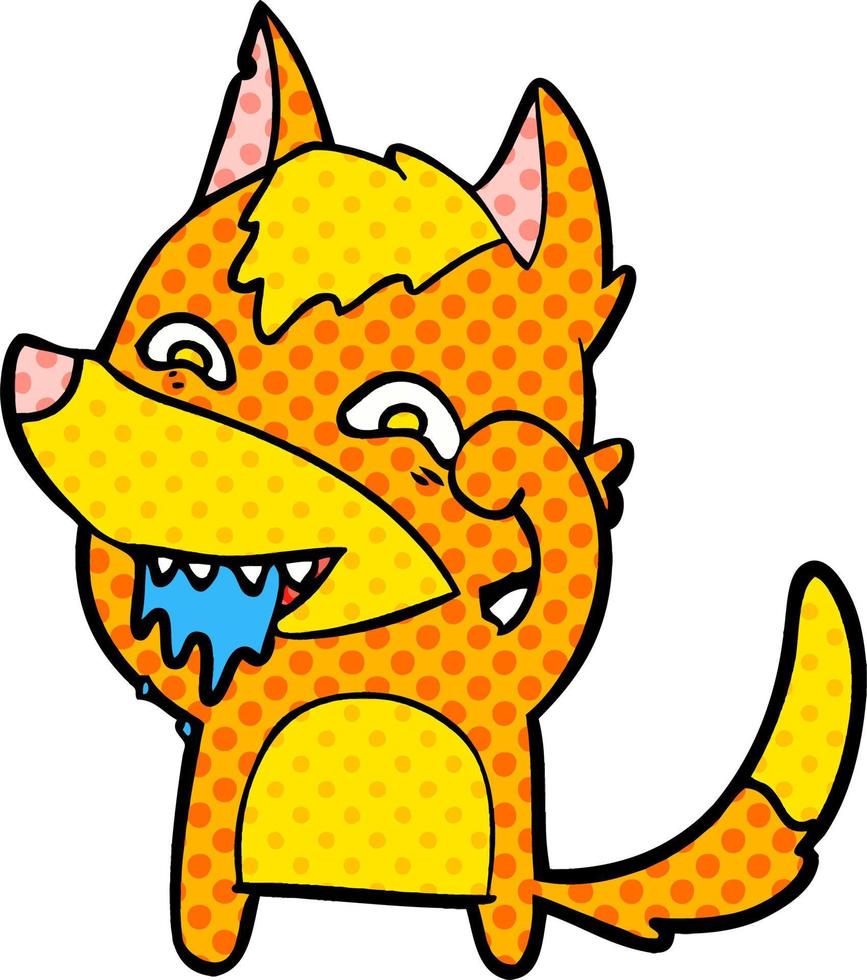 hungry fox cartoon character vector
