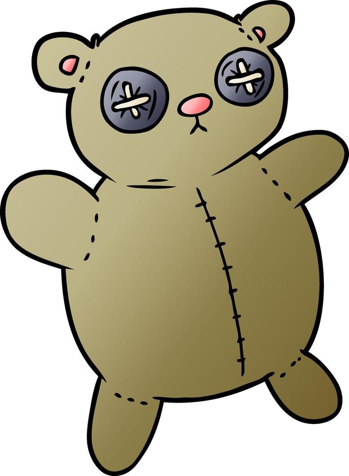 old teddy bear cartoon vector