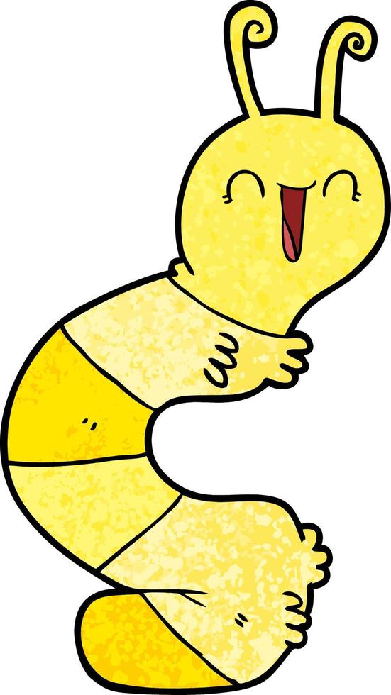 cartoon happy caterpillar vector
