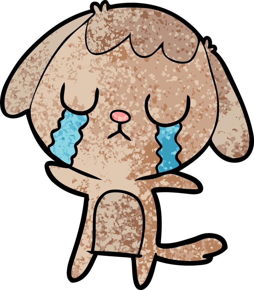 cute cartoon dog crying vector