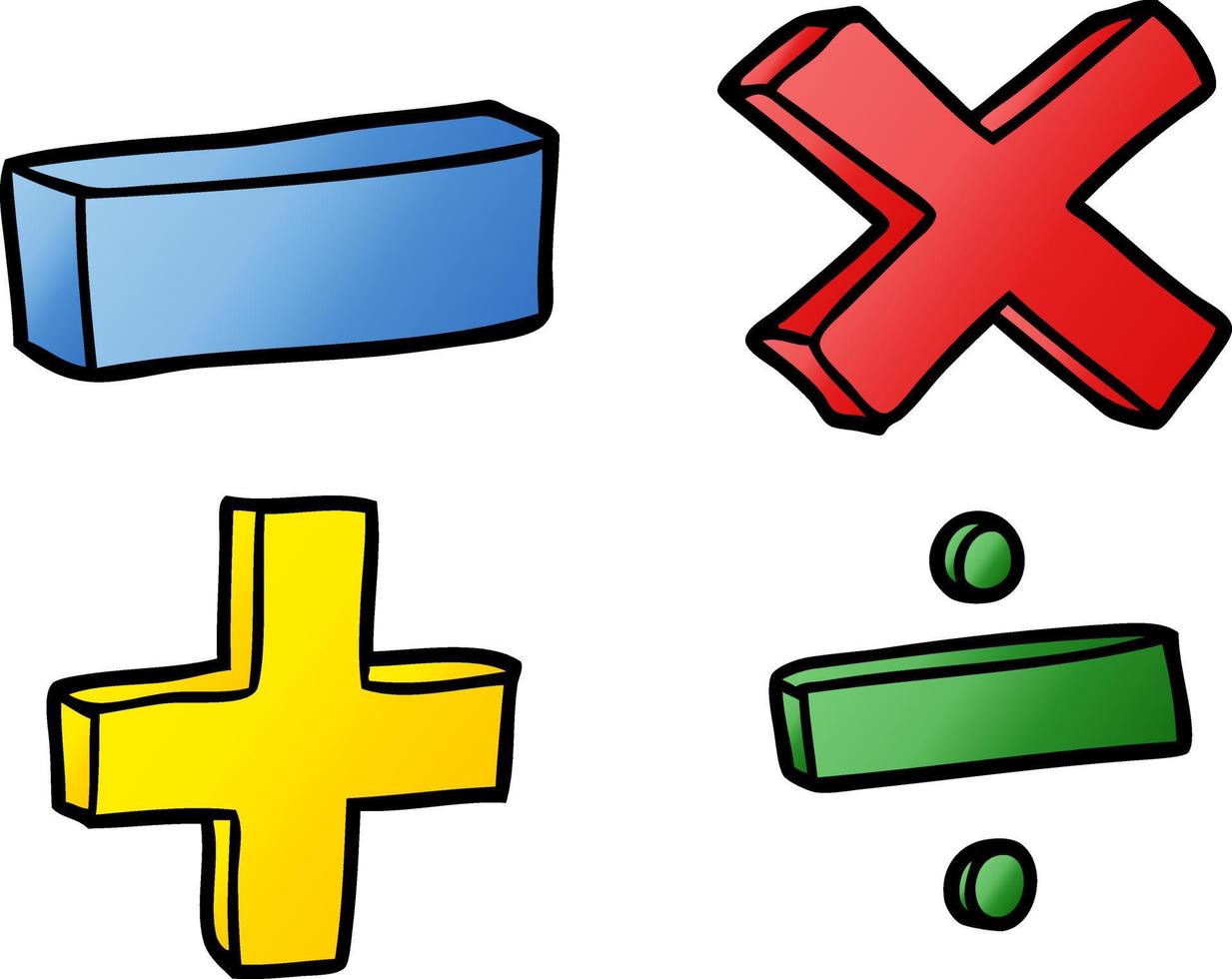 cartoon math symbols vector