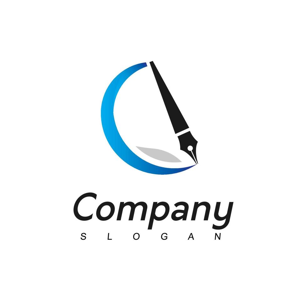 Pen Logo, Business, Education, And Law firm Company Symbol vector