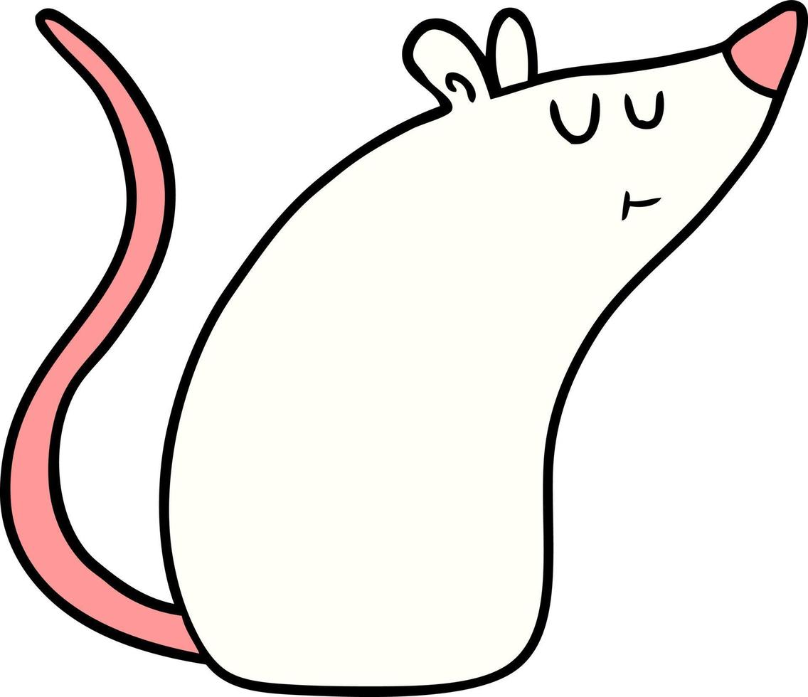 ratón blanco de dibujos animados vector