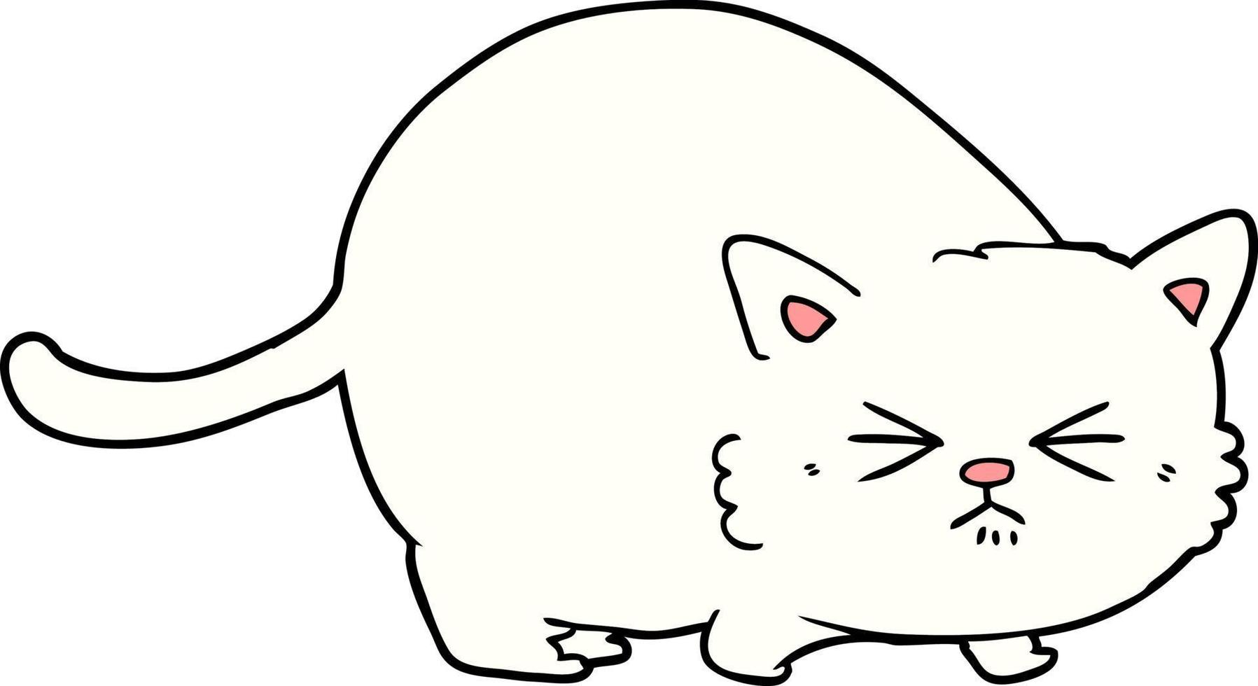 cartoon angry cat vector
